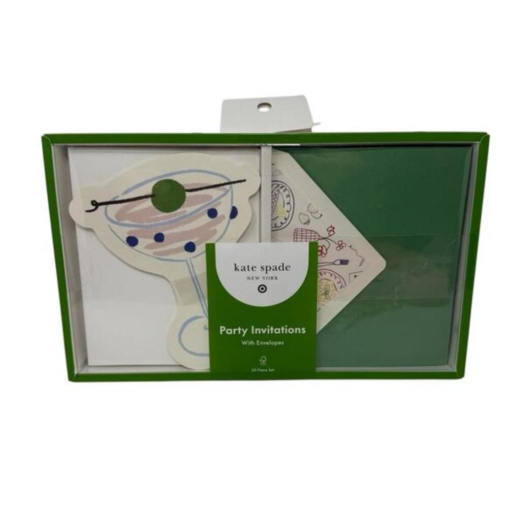 Kate Spade New York X Target 10 Ct Party Invitations With‎ Envelopes Cream Green